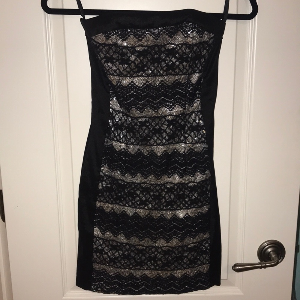 Black & Silver Jessica McClintock Formal Dress